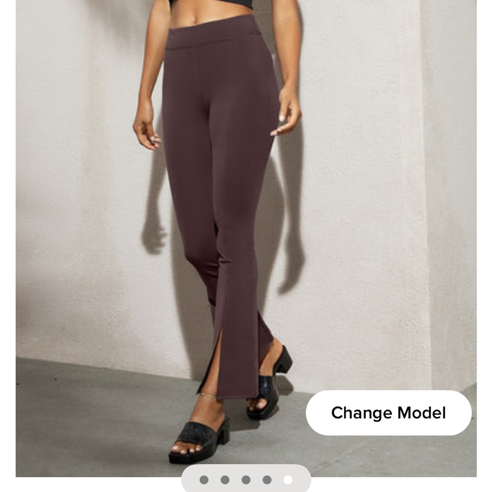 ALO Yoga Women's High-Rise Split-Hem Leggings — Deep Mauve